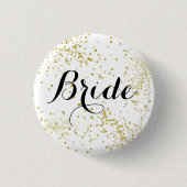 Cute Gold Glitter Bride Button (Voorkant)