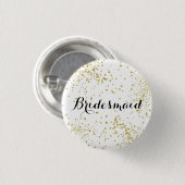 Cute Gold Glitter Bridesmaid Button (Voorkant /achterkant)
