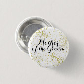 Cute Gold Glitter Moeder van de Groom Button (Voorkant /achterkant)