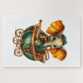 Cute Gold Green Elephant Puzzles  Legpuzzel (Horizontaal)