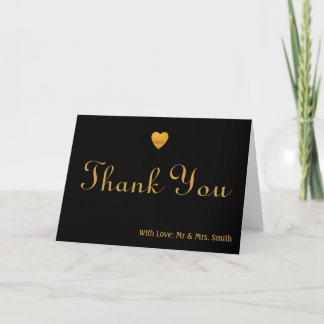 Cute Gold Heart Hartelijk dank Bedankkaart
