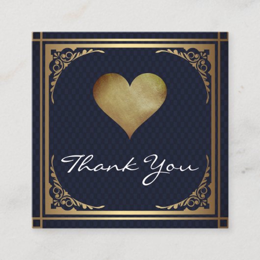 Cute Gold Hearts Hartelijk dank | goudgrens Kortingskaartje (Voorkant)