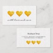 Cute Gold Hearts Hartelijk dank Visitekaartje (Voorkant / Achterkant)