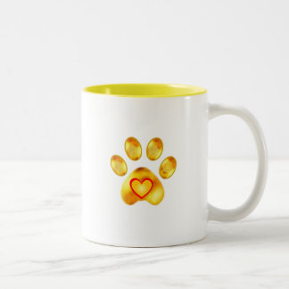 Cute Gold Paw Tweekleurige Koffiemok