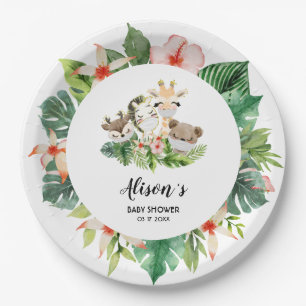 Cute Gold Safari Friends   Bord Baby shower papier