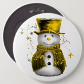 Cute Gold Snowman-kerstButton Ronde Button 6,0 Cm (Voorkant /achterkant)