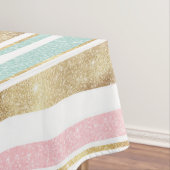 Cute Gold Stripes doodles roze design Tafelkleed (Voorbeeld)