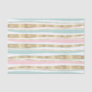 Cute Gold Stripes doodles roze design Tissuepapier