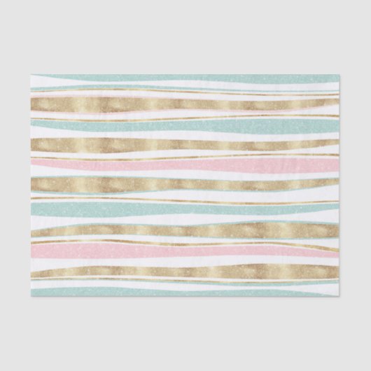Cute Gold Stripes doodles roze design Tissuepapier (Voorkant)