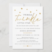 Cute Gold Twinkle Twinkle Little Star Baby shower Kaart (Voorkant)