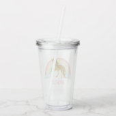 Cute Gold Unicorn Acryl Drinkbeker (Achterkant)