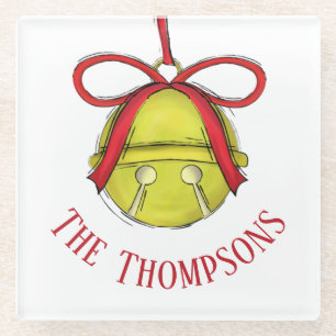 Cute Gold Whimsical-kerstfeestdag - Aangepast Glazen Onderzetter