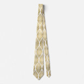 Cute Gold white art deco patroon stropdas (Voorkant)