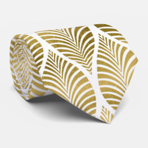 Cute Gold white art deco patroon stropdas