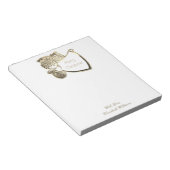 Cute Golden Angel Faux Gold en White Kerstmis Notitieblok (Schuin)