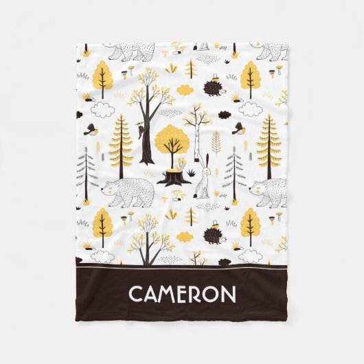 Cute Golden Bossen Scene Pattern Fleece Deken (Voorkant)
