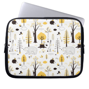 Cute Golden Bossen Scene Pattern Laptop Sleeve