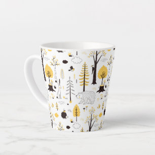 Cute Golden Bossen Scene Pattern Latte Mok