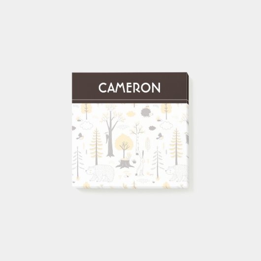 Cute Golden Bossen Scene Pattern Post-it® Notes (Voorkant)