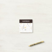 Cute Golden Bossen Scene Pattern Post-it® Notes (Op bureau)