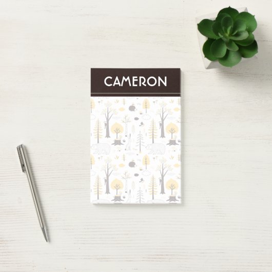 Cute Golden Bossen Scene Pattern Post-it® Notes (Kantoor)