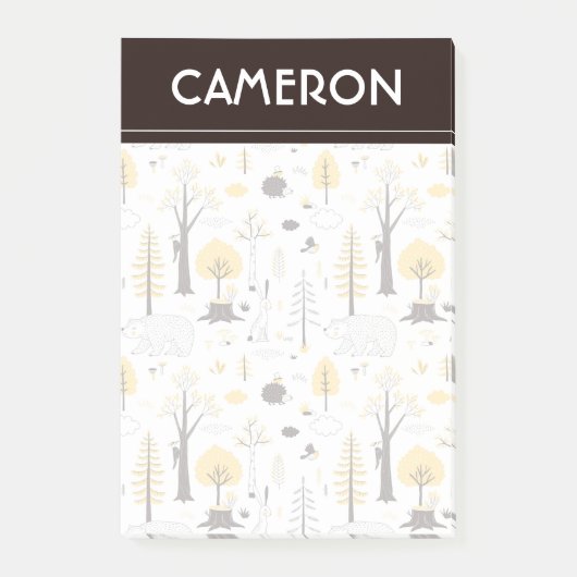 Cute Golden Bossen Scene Pattern Post-it® Notes (Voorkant)