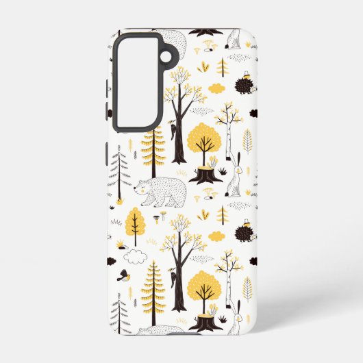 Cute Golden Bossen Scene Pattern Samsung Galaxy Hoesje (Achterkant)