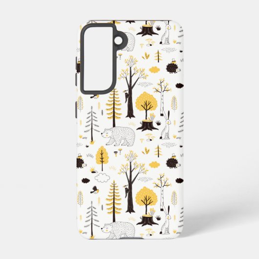 Cute Golden Bossen Scene Pattern Samsung Galaxy Hoesje (Achterkant)