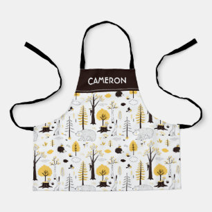 Cute Golden Bossen Scene Pattern Schort