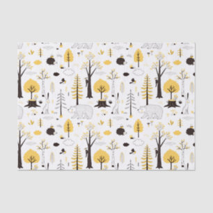 Cute Golden Bossen Scene Pattern Tissuepapier