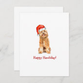 Cute Golden dooddog Flat Carte de vacances (Devant / Derrière)