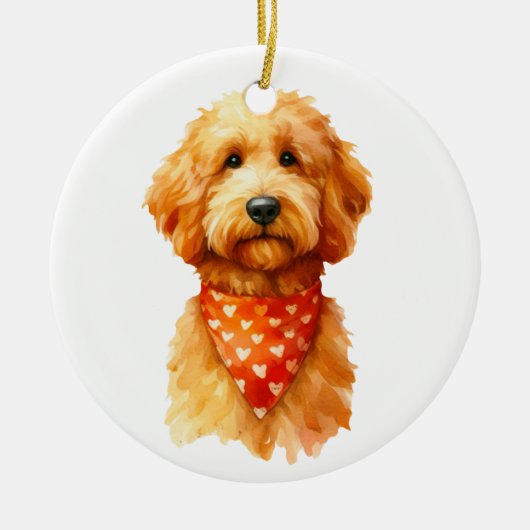 Cute Golden Doodle Dog Keramisch Ornament (Voorkant)