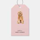 Cute Golden Doodle op roze Gift Labels Cadeaulabel (Voorkant)