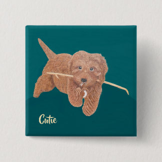 Cute Golden Doodle Vierkant Vierkante Button 5,1 Cm
