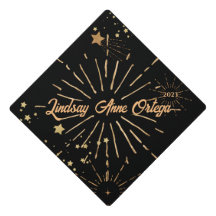 Cute Golden Fireworks gepersonaliseerd Afstuderen