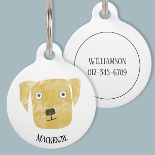 Cute Golden Labrador Retriever gepersonaliseerd Huisdierpenning