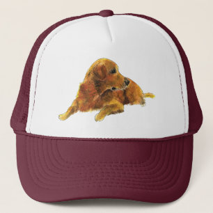 Cute Golden Retriever Dog illustratie Trucker Pet