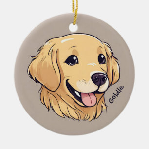 Cute Golden Retriever Dog Keramisch Ornament