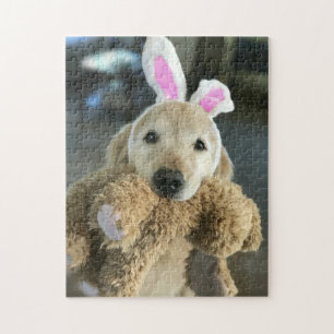 Cute Golden Retriever Dog met paasnieren Legpuzzel