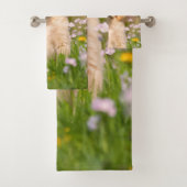 Cute Golden Retriever Dog Puppy Face Animal Foto Bad Handdoek (Insitu)