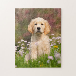 Cute Golden Retriever Dog Puppy Game 11x14 Legpuzzel