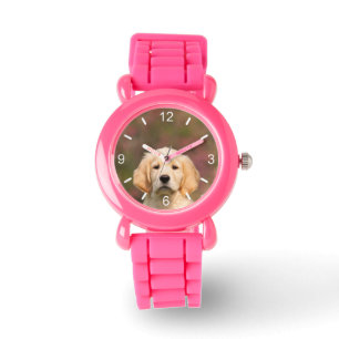 Cute Golden Retriever Dog Puppy - meisjes wijzerpl Horloge