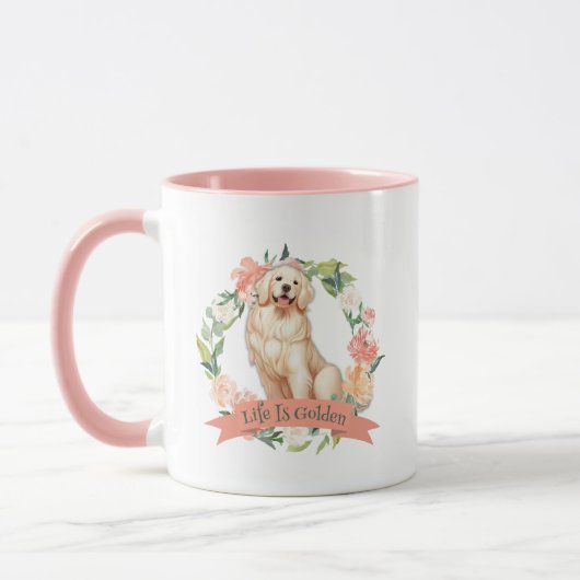 Cute Golden Retriever Double face Imprimer Mug (Gauche)