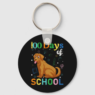 Cute Golden Retriever Hondenliefhebbers Student 10 Sleutelhanger