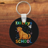 Cute Golden Retriever Hondenliefhebbers Student 10 Sleutelhanger (Voorkant)
