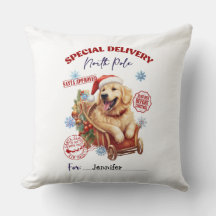 Cute Golden Retriever Kerst Kussenhoes