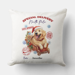 Cute Golden Retriever Kerst Kussenhoes Kussen