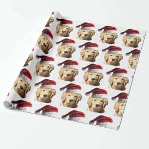 Cute Golden Retriever met een Pet voor de kerstman Cadeaupapier