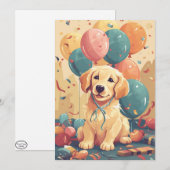 Cute Golden Retriever Puppy Flat Wenskaart Bedankkaart (Voorkant / Achterkant)