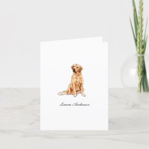 Cute Golden Retriever waterverf Folded Bedankkaart